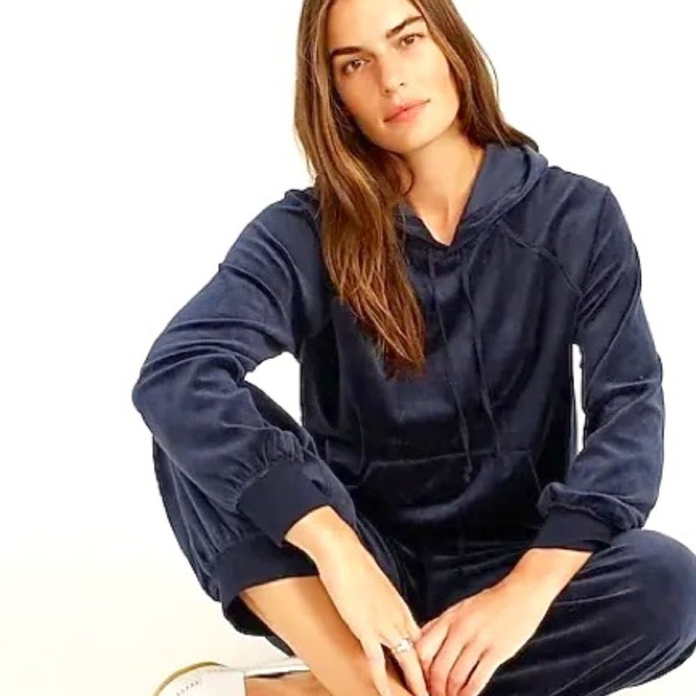 J. Crew Relaxed Velour Hoodie Size XL EUC